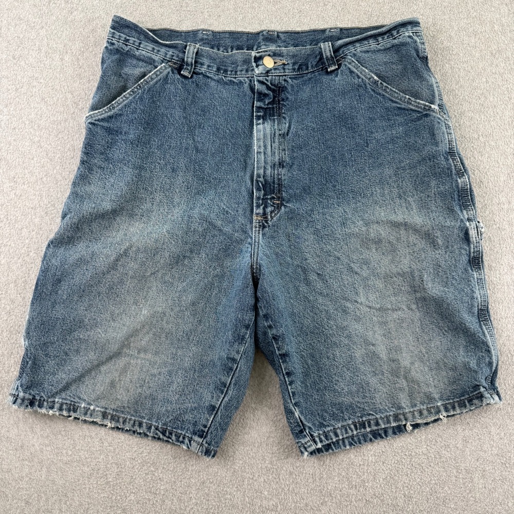 Wrangler Shorts Mens 34 Blue Jorts Real Comfortable Hero Carpenter Denim